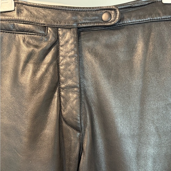 🟠 Vintage Maxima Wilsons Black 100% Leather Pants Size 8 - Picture 4 of 14